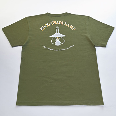 江戸川屋ランプ Tシャツ メンズLサイズ オリーブ色