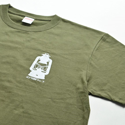 江戸川屋ランプ Tシャツ メンズLサイズ オリーブ色